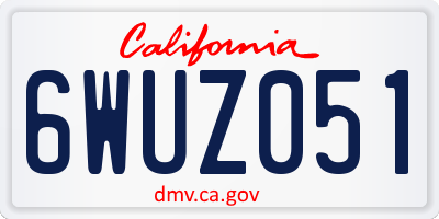 CA license plate 6WUZ051