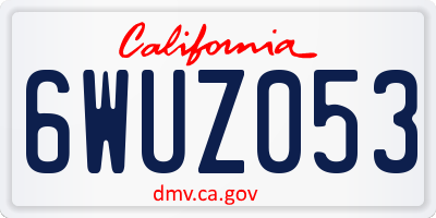 CA license plate 6WUZ053