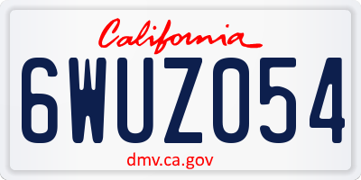 CA license plate 6WUZ054