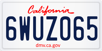 CA license plate 6WUZ065