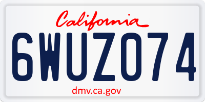 CA license plate 6WUZ074