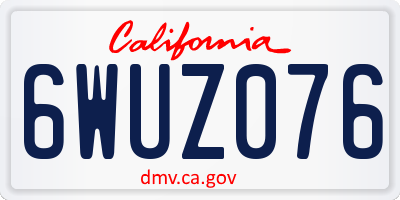 CA license plate 6WUZ076