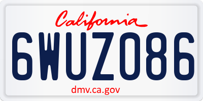 CA license plate 6WUZ086