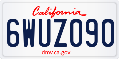 CA license plate 6WUZ090