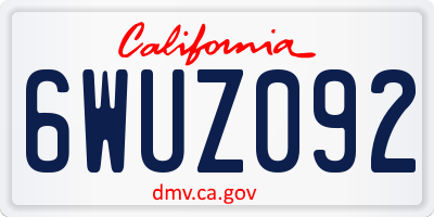 CA license plate 6WUZ092