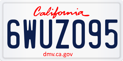 CA license plate 6WUZ095