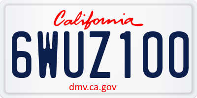 CA license plate 6WUZ100