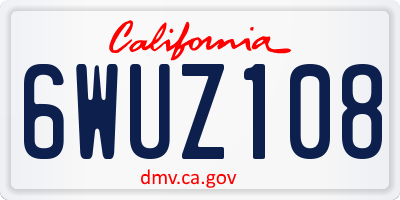 CA license plate 6WUZ108