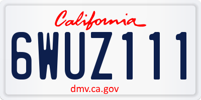 CA license plate 6WUZ111