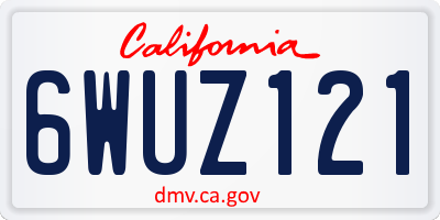CA license plate 6WUZ121