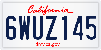 CA license plate 6WUZ145
