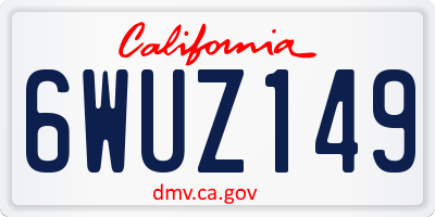CA license plate 6WUZ149