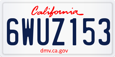 CA license plate 6WUZ153