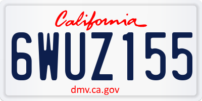CA license plate 6WUZ155