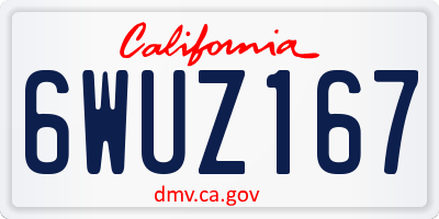 CA license plate 6WUZ167