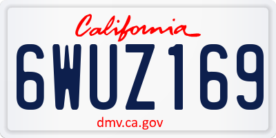 CA license plate 6WUZ169