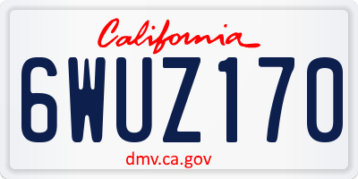 CA license plate 6WUZ170