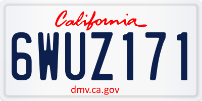 CA license plate 6WUZ171
