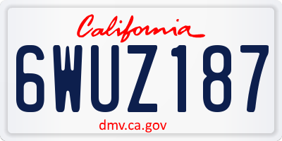 CA license plate 6WUZ187