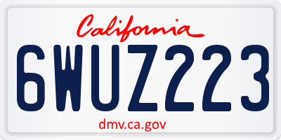 CA license plate 6WUZ223