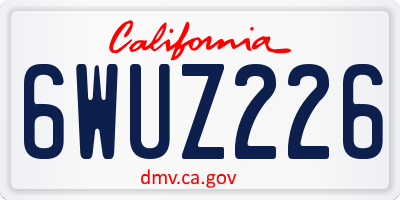 CA license plate 6WUZ226
