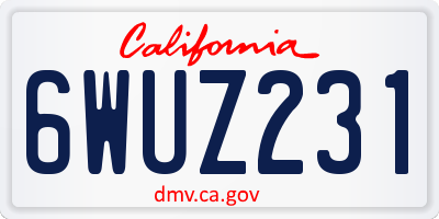 CA license plate 6WUZ231