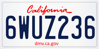 CA license plate 6WUZ236
