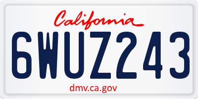 CA license plate 6WUZ243