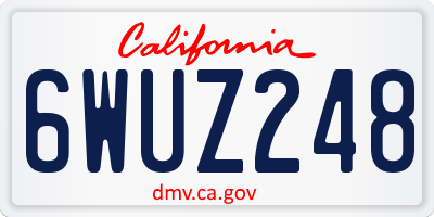 CA license plate 6WUZ248