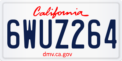 CA license plate 6WUZ264
