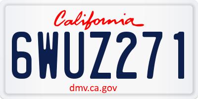 CA license plate 6WUZ271