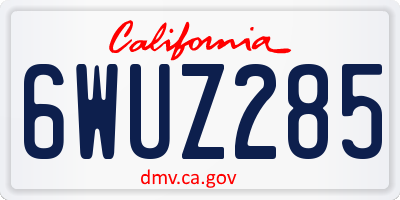 CA license plate 6WUZ285