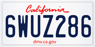 CA license plate 6WUZ286