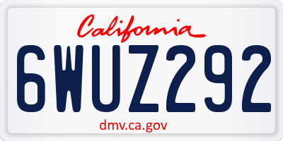 CA license plate 6WUZ292