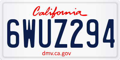 CA license plate 6WUZ294