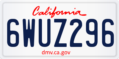 CA license plate 6WUZ296