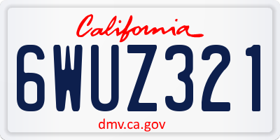 CA license plate 6WUZ321