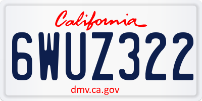 CA license plate 6WUZ322