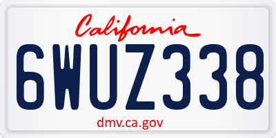 CA license plate 6WUZ338