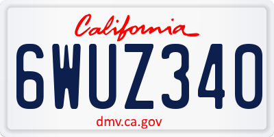 CA license plate 6WUZ340