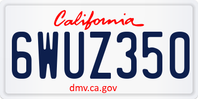 CA license plate 6WUZ350