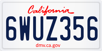 CA license plate 6WUZ356
