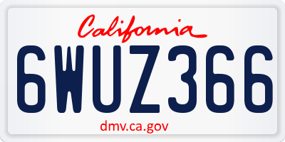CA license plate 6WUZ366