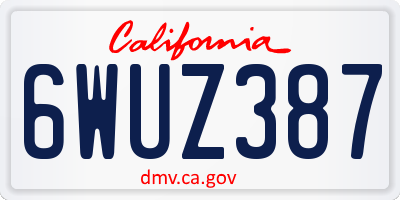 CA license plate 6WUZ387