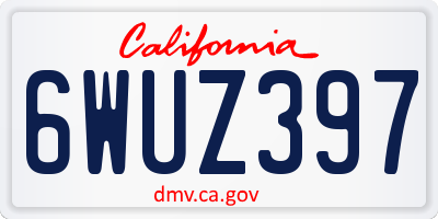CA license plate 6WUZ397