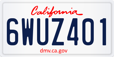 CA license plate 6WUZ401