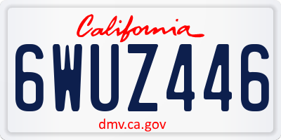 CA license plate 6WUZ446