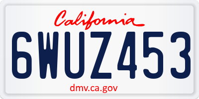 CA license plate 6WUZ453