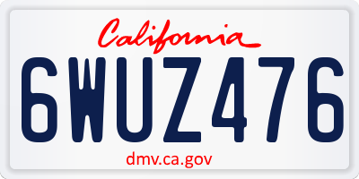 CA license plate 6WUZ476