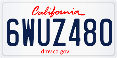 CA license plate 6WUZ480